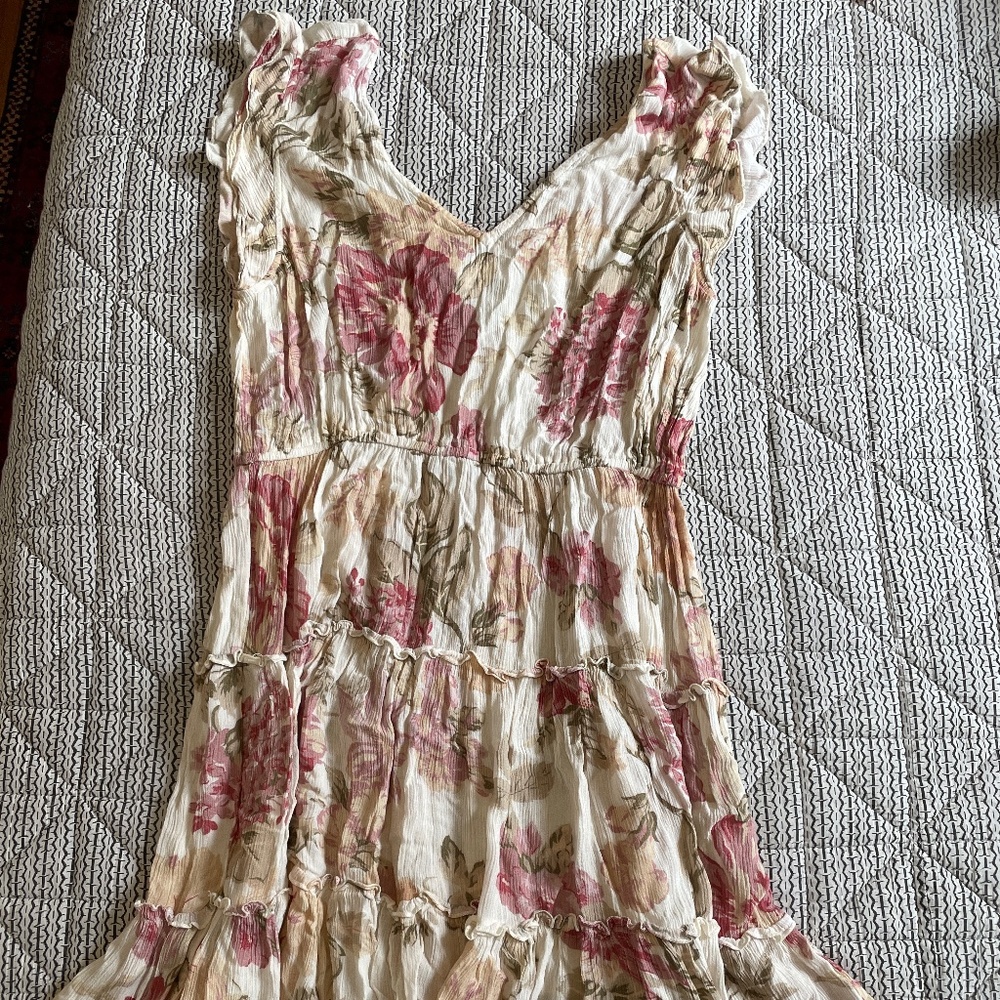 Anthropologie pink floral dress